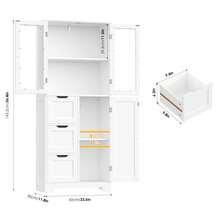 Bathroom Cabinet, Tall Bathroom Cabinet With 3 Doors And 3 Drawers, Kitchen Cabinet For Living Room, Kitchen, Dining Room, Office, 143.2 X 60 X 30 Cm, White - 白色 - 查看 5