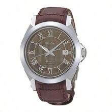 Seiko Men's D153SSV Watch, Automatic Mechanical Movement, Sapphire Crystal, Stainless Steel Strap, Date Function - Dark Brown - View 4