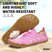 逆流鞋、沙滩鞋、男士游泳鞋，鞋面采用透气速干材料制成，避免潮湿寒冷，橡胶鞋底抓地力强，可防止刺伤；主要用于海边沙滩、潜水、游泳、河流逆流、漂流等活动。 - 粉色 - 查看 4