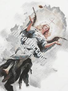 Tiny Spark White Tee Shirt Vintage Graphic Retro Print Virgin Mary Back Print - White - View 5