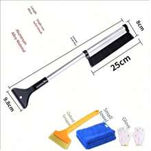 Pala quitanieve para coche con cepillo de nieve extensible, raspador de cristal, herramienta de limpieza de nieve e hielo en invierno, accesorio quitanieve. - (Pala de nieve + raspador Oxford + toalla pequeña + guantes) 1 pieza - Ver 1