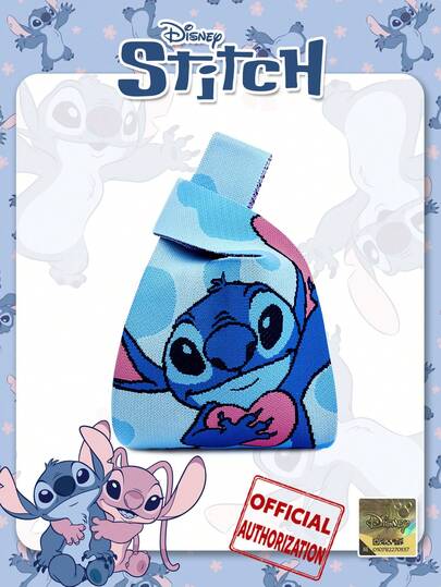 Bolso de mano, bolso de pecho y billetera pequeña de punto con diseño de Stitch, que puede acomodar fácilmente artículos esenciales diarios como teléfono, billetera y lápiz labial para satisfacer tus necesidades de viaje