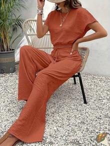 Lady's Comfortable Vacation Work Uniform For Casual And Fashionable Wear - 橘紅色 - 查看 4