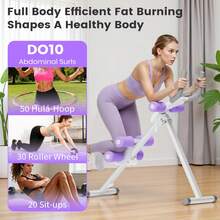 4-Level Ab Workout Machine, Adjustable Ab Trainer Abdominal Trainer For Home Gym, Foldable Ab Crunch Machine For Core  250 LBS ,Ab Workout Machine Workout Equipment For Women - Purple - View 6