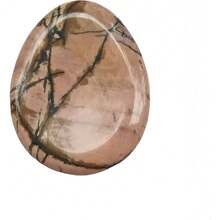 Hand Carved Natural African Bloodstone Thumb Worry Stone, Heart Chakra Crystal For Anxiety Stress Relief Meditation Relaxation Healing Gemstone - Rhodonit đỏ - Xem 3
