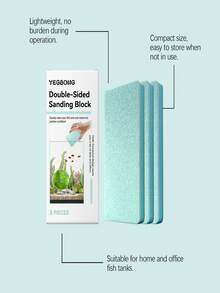 Yegbong 3pcs/Box Double-Sided Sanding Sponge, Multifunctional Aquarium Cleaning Sponge, Reusable Descaling Cleaning Tool - View 10