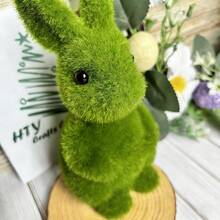 1个复活节兔子雕像，绿色苔藓兔子摆件，复活节工艺品，适合春季装饰、室内/室外花园装饰、复活节装饰、植绒兔子雕像，是婚礼配饰、节日派对、房间装饰、卧室、办公室装饰、家居装饰的理想之选。 - 均碼 - 查看 5