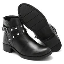 Women's Black Ankle Boot, Comfortable + Crossbody Bag With Strap - Black - View 2