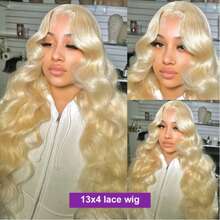 13x4 Body Wave Lace Front Wigs #613 Blonde Pre Plucked 200% Density HD Transparent Lace Frontal Wigs Human Blended Hair For Women Pre Plucked Wigs With Baby Hair Brazilian Virgin Hair Soft And Natural Look Daily Wear Wig - S613 - View 8
