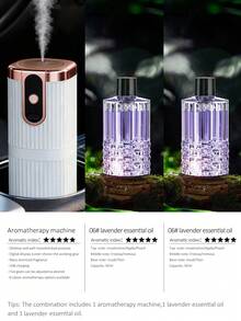 【情人节礼物】一套白色电动香薰机及便携式加湿器，可用作车载香氛、酒店香氛，壁挂/桌面两用，5种工作模式，USB充电，6种精油可选。适用于汽车、家居、客厅、主卧、办公室、浴室及家居装饰。 - 白色 - 查看 18