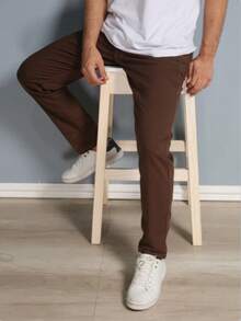 Estone Men's Skinny Jeans With Elastane - Coffee Brown - View 6