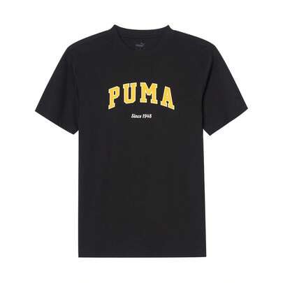 Puma 男士轻薄圆领短袖运动T恤，大号Logo，春夏款