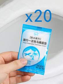 1-50片装一次性透明塑料马桶座垫，易于清洁，防水旅行卫生垫带衬里，经济实惠的家居用品，浴室装饰，秋季装饰 - 彩色 - 查看 8