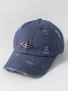 1顶男女通用复古做旧Y2K千禧星系标志棒球帽，户外遮阳帽，百搭休闲街头风弯檐帽，适合日常佩戴 - A - 查看 4