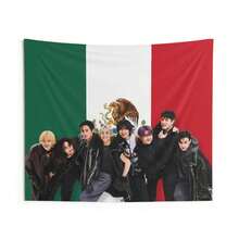 Skz Members Magazine Mexico Flag Banner,  Members Kpop Flag, Skz Tour 2025 Merch, Gift Ideas Stays, Birthday Gift & Concert Merch - 1PC - Xem 4