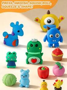 12/24/36 Farben Lufttrocknender Ton Set - Lufttrocknender Ton für Kinder, Modellierton, Plastilin Modellierton (Farbe zufällig und Werkzeuge), ultraleichter schnell trocknender Zauberknete mit Modellierwerkzeugen, Polymer-Ton, ideales Geschenk für Kinder, Schleim, Weihnachtsgeschenke, Auge-Hand-Koordination, Kindergeburtstagspräsente. - Verschiedenfarbig - Übersicht 3