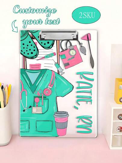 1pc Personalized Acrylic Nurse Clipboard, Customizable Text, Nurse Gift, Nurse Graduation Gift, Medical Healthcare Acrylic Clipboard, Nurse Supplies, Personalized Nurse Clipboard, Acrylic Hospital Clipboard