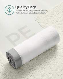 SONGMICS Drawstring Bin Liners, 30L Bin Liners, Code 30A, Customized, 2 Rolls, 90 Pieces, White KRB30A02 - Bagged (25 L Code 025A01) - View 1