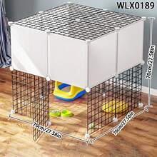 Cerca modular para mascotas DIY con puerta, jaula expandible para gatos, adecuada para gatitos, conejos, hurones, perros pequeños, cobayas para uso en interiores - Multicolor - Ver 3
