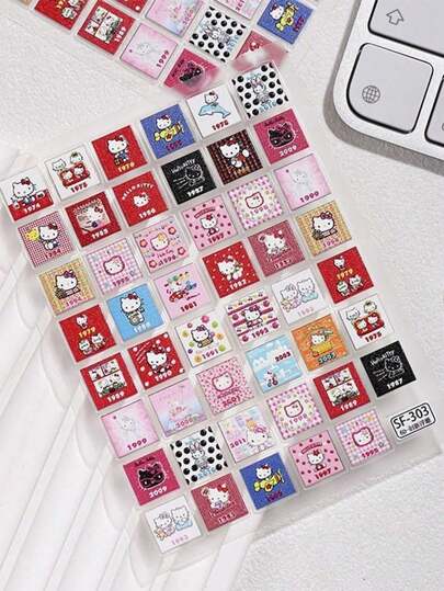 3D立体浮雕贴纸，可爱卡通女孩图案，趣味水晶果冻装饰贴纸，适用于水瓶，防水桌面装饰贴纸（可能随机发送不同颜色款式）