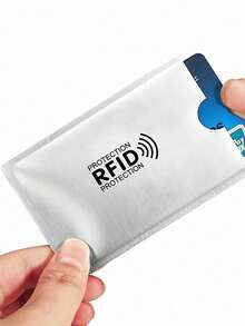 20pcs/10pcs/5pcs/1pc/1set Rfid Silver Card Holder Protects Against Demagnetization Credit Card Bank Card Identity Card Holder Shields Against Scanning Anti-Magnetic Anti-Theft Anti-Skimming Card Cover Credit Card - Silver - View 10