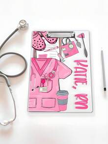 1pc Personalized Acrylic Nurse Clipboard, Customizable Text, Nurse Gift, Nurse Graduation Gift, Medical Healthcare Acrylic Clipboard, Nurse Supplies, Personalized Nurse Clipboard, Acrylic Hospital Clipboard - Multicolor - View 4