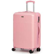 24 Inch Medium Suitcase ABS Hard Shell Lightweight Small Trolley Travel Cabin Luggage With 4 Double Spinner Wheels TSA Lock-Pink - Pink - View 3