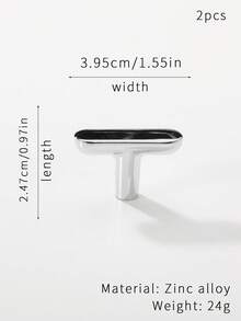 2pcs French Minimalist Vintage Cabinet Door Handles, Wardrobe Drawer Pulls, New Chinese Style Luxury - Multicolor One Point to the World - View 4