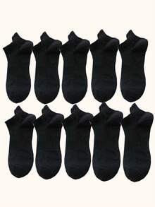 10/20 Pairs Men's White Low-Cut Mesh Socks, Breathable & Comfortable, With Arch Support, Suitable For Workout - White - View 4