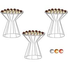 Bandeja Boleira Ampulheta Grande 25cm Luxo 3un Vaso - rose gold - Visão 5