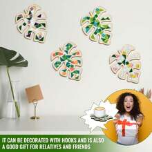Honeydak 6 Sets DIY Leaves Glass Mosaic Tiles With 6 Sets Leaves Wooden Coasters Making Mosaic Crafts Materials Package Mixed Stained Glass Kit For Handmade Colourful Home Gifts Indoor Decor - ColorA - 查看 7