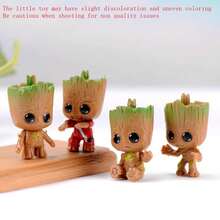 4pcs/Set Marvel Avengers Tiny Groot Cute Tree Man Model Figure Toys 5cm New Year's Gift, Valentine's Day Gift, Easter Gift (Stochastic Style) - Multicolor - View 6