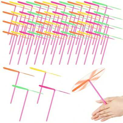 5/10/20/40pcs Plastic Bamboo Dragonfly Hand Crank Propeller - Fun Outdoor Toy - Helicopter Flying Toy, Multiple Colors Available, Suitable For Parties, Summer Outdoor Yard Activities, Birthday Gifts, For Boys And Girls (Color Random)