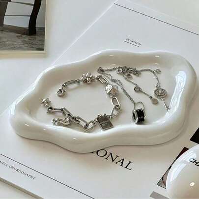 1 Elegant Shatterproof Plastic Cloud Tray, 1 Single-Layer Luxury Jewelry & Perfume Display Stand, And 1 Unique Jewelry Tray, Ideal For Storing Keys At Home, Living Room And Office, Perfect Christmas, Thanksgiving, New Year And Valentine's Day Gifts. Suitable For Fashion And Medical Professionals. Adds Aesthetic Charm To Your Space, An Ideal Choice For Holiday And Seasonal Celebration Gifts.