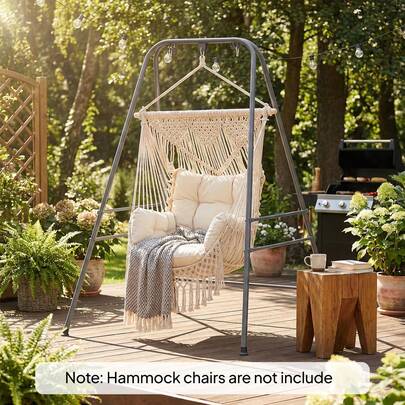Hammock Chair Stand, Heavy Duty Hanging Swing Chair, Gray