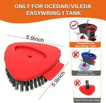 Fatmass Scrub Brush Mop Head Replacement Compatible With O Cedar EasyWring 1 Tank Spin Mop,New Upgrade Stiff Bristle Shower Brush Scrubbing Brush Cleaning Brush For Bathroom, Kitchen, Tub, Tile - ColorA - 查看 2