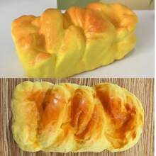 1 Peça - Novo Brinquedo de Apertar de Pão Simulado de PU com Retorno Lento - Estilo Europeu de Pão - Textura Macia com Aroma de Pão, Brinquedo Anti-Estresse, Prop Fotográfico Criativo, Decoração de Mesa Curativa - Presente de Feriado, Surpresa Criativa, Presente Perfeito - Multicolorido - Visão 5