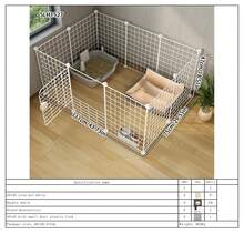 Assembled Pet Fence With Gate Lock, Indoor Small Dog/Cat Barrier, Home Use - Multicolor - View 21