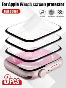 XINHONGYU 3 قطع من واقي شاشة ساعة TPU كامل التغطية مضاد للخدش، فيلم واقي TPU متوافق مع ساعة أبل سلسلة الترا 3، السلسلة 11/10/9/8/7/6/5/4/SE3، مناسب لمقاسات 49مم 45مم 40مم 42مم، واقي شاشة عالي الدقة، مقاوم للخدش والتآكل، هدية عيد ميلاد أو هدية سنوية - 3 قطع - مشاهدة 22