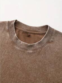 Comfort T-Shirt Washed Cotton Neutral Easter Bunnies Tshirt Leopard Checkered Patterns Coquette T-Shirt - 摩卡棕 - 查看 3