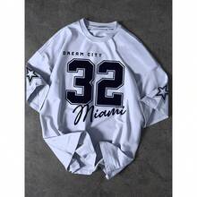 T-Shirt 32 Miami Shirt Blouse Unisex Men's Women's 100% Cotton Top Premium Streetwear New Release Immediate Shipping Various Colors!! - 淺藍色 - 查看 1