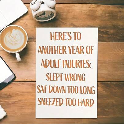 Funny Adult Birthday Card, Humorous Injury Themed Greeting Card With Envelope, Birthday Wishes For Men, Women, Husband, Brother, Sister, Another Year Of Adult Ailments