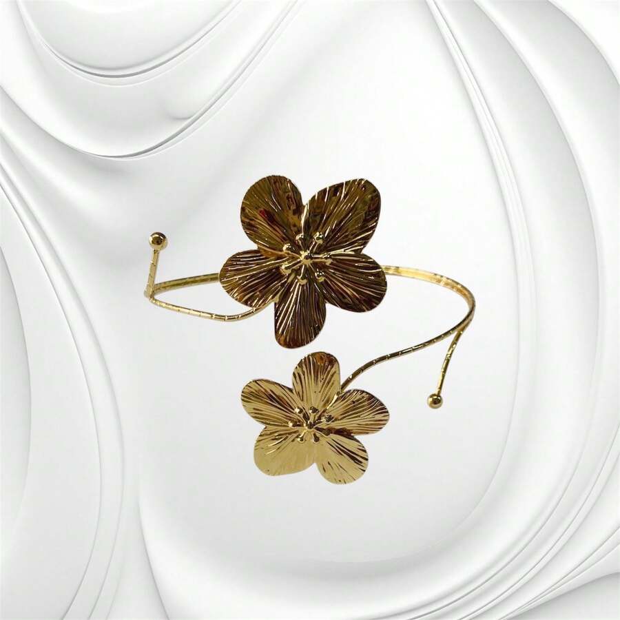 Gold Plated Forearm Bracelet - 黃金18 - 查看 1