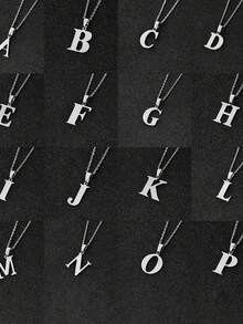 1入款極簡時尚項鍊，附有26個不褪色字母，男性生日和假日完美禮物 - 項鍊 - 查看 1