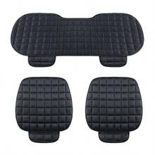 1 pieza Cojín para asiento de coche, confort de verano, estilo a cuadros de felpa corta, suave y cómodo, unicolor minimalista, sin atar, transpirable, asiento individual delantero con respaldo, almohadilla para asiento para todas las estaciones, adecuado para sedán, MPV, SUV, camión, autocaravana - almohadón - Ver 15