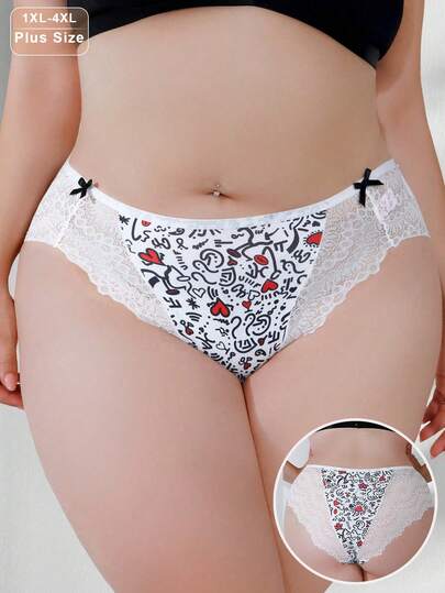 Slip da donna con inserti in pizzo, brasiliane a vita alta taglie comode