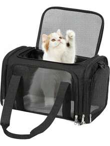 TSA-Approved Foldable Pet Backpack (Suitable For All Kinds Of Pets, Maximum Weight 15 Pounds) | Soft-Sided Travel Backpack, Suitable For Small/Medium-Sized Pets | 15.7 Inches X 10.2 Inches X 10.2 Inches - Suitable For Air Travel And Car Trips - màu đen - Xem 9