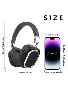 Gerripuer 新款耳罩式無線耳機，HIFI高解析通話，佩戴舒適，支援MP3音樂，手機通用，Type-C接口，可折疊、可旋轉、可伸縮，ABS塑料搭配金屬質感，高端商務禮品無線耳機 - 黑色 - 查看 8