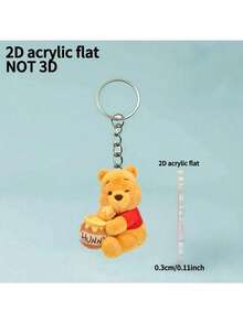 Móc khóa 2D phẳng 'Winnie và Honey' | Dễ thương, làm từ acrylic bền, đồ trang trí Giáng sinh được cấp phép chính thức, thích hợp cho xe hơi, túi xách. - Nhiều màu - Xem 6