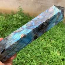 1件 拉長石水晶方尖碑－亮麗天然拉長石尖晶，適合居家裝飾與水晶手工，實心無香塔 - 寶藍色 - 查看 8